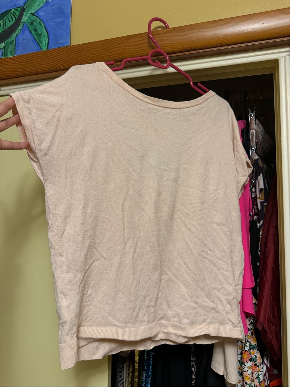 LOFT Light Pink Short Sleeve Drapey Top
